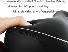 img 3 attached to 🚲 Oversized Bike Seat: Comfortable Bicycle Seat Replacement with Soft Memory Foam Padding, Wide Cushion, and Dual Shock Absorption - Ideal for Men & Women