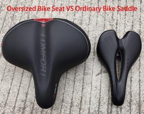 img 2 attached to 🚲 Oversized Bike Seat: Comfortable Bicycle Seat Replacement with Soft Memory Foam Padding, Wide Cushion, and Dual Shock Absorption - Ideal for Men & Women