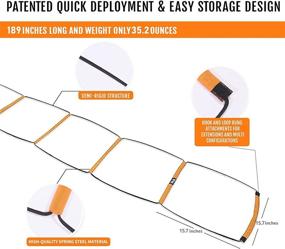 img 1 attached to 🏋️ ALPHAWORX Agility Training Equipment - Foldable Instant Set-up Tangle-Free Design 8+4 Rung Speed Ladder Workout Ladder with 12 Soccer Cones, 3 Resistance Bands & 1 Storage Bag - All-in-One Agility Ladder