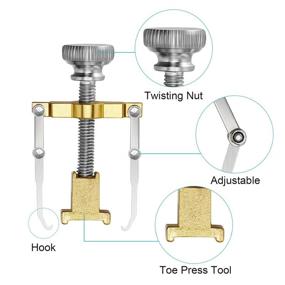 img 2 attached to Stainless Steel Ingrown Toenail Lifter Set - Foot Care Tool for Paronychia, 2 Pieces, Gold