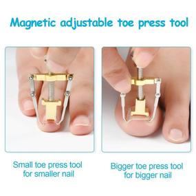 img 1 attached to Stainless Steel Ingrown Toenail Lifter Set - Foot Care Tool for Paronychia, 2 Pieces, Gold