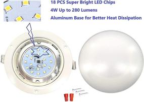 img 1 attached to 🌟 Светодиодный встроенный потолочный светильник Risestar LED RV 4,5 дюйма DC12V - светильник для шкафа - внутреннее освещение для RV, домика на колесах, каравана, прицепа, лодки - теплый белый (упаковка из 6 штук)