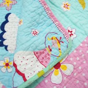 img 2 attached to 🎀 Polka Dot Cotton Coverlet Quilt Bedspread Throw Blanket for Girls - Nursery Bedding Quilted Blanket 43" X 51