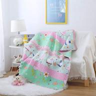 🎀 polka dot cotton coverlet quilt bedspread throw blanket for girls - nursery bedding quilted blanket 43" x 51 logo