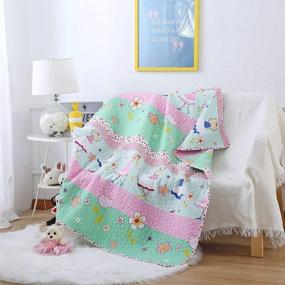 img 4 attached to 🎀 Polka Dot Cotton Coverlet Quilt Bedspread Throw Blanket for Girls - Nursery Bedding Quilted Blanket 43" X 51