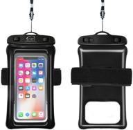 📱 waterproof phone pouch floating - pshyx universal waterproof phone case with arm band and lanyard for iphone, samsung, google, lg, and other phones up to 7 inches - dry bag (1 pack, black) logo