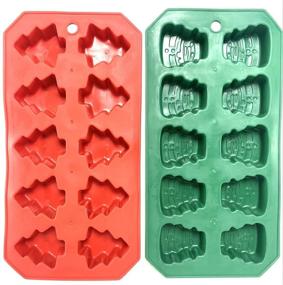 img 2 attached to 🎄 Christmas Holiday Ice Cube Trays, Festive Candy Molds, Santa Jell-O Molds, Christmas Tree Ice Pop Molds 2 pack (Tree Shape & Snowman Shape)