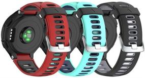 img 4 attached to 📿 NotoCity Silicone Watch Band Replacement - Soft Strap Compatible with Forerunner 230/220/235/620/630/735XT/Approach S20/S5/S6 - Set of 3 Adjustable Bands