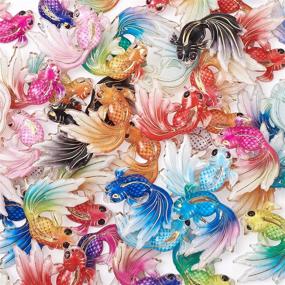 img 2 attached to 🐠 Beadthoven Colorful Goldfish Acrylic Charms Pendants: Create Stunning DIY Jewelry with 84pcs Gradient Rainbow Koi Fish Dangle Lucky Beads