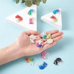 img 1 attached to 🐠 Beadthoven Colorful Goldfish Acrylic Charms Pendants: Create Stunning DIY Jewelry with 84pcs Gradient Rainbow Koi Fish Dangle Lucky Beads