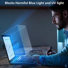img 3 attached to 🔵 Усиленная защита глаз: защитная пленка от синего света для 15.6-дюймового ноутбука с LED-дисплеем - дизайн висячей рамки для широкоформатного экрана (Ш 14,2" х В 8,7")