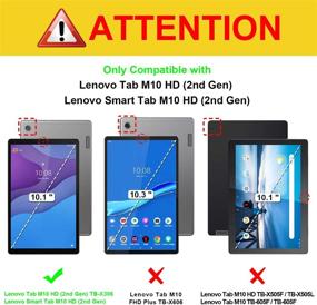 img 3 attached to 📱 Fintie Case for Lenovo Tab M10 HD 2nd Gen TB-X306 10.1" 2020 - Slim Lightweight Shell Cover for Lenovo Smart Tab M10 HD 2nd Gen TB-X306F Tablet and Barnes & Noble Nook 10 HD