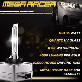 img 2 attached to Mega Racer D1C/D1R/D1S HID Headlight Bulb: Ice Blue Xenon, 8000K, IP68 Waterproof (Pack of 2)