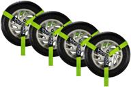 🔗 vulcan high-viz wheel dolly tire harness straps - 2" x 96", 4 pack - 3,300 lbs safe working load - universal o-ring - straps only (ratchets sold separately) logo
