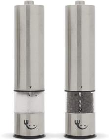 img 4 attached to Battery Operated Electric Salt and Pepper Grinder Set - Sleek Stainless Steel Shakers with Adjustable Coarseness and Built-in Light