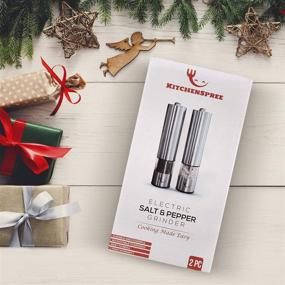 img 3 attached to Battery Operated Electric Salt and Pepper Grinder Set - Sleek Stainless Steel Shakers with Adjustable Coarseness and Built-in Light