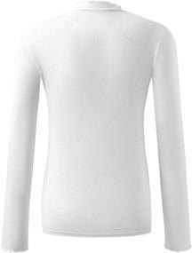 img 3 attached to KLOTHO Women's Lightweight Ruffle Mock Neck Tops with Ribbed Lettuce Trim - Soft Base Layer for Improved SEO