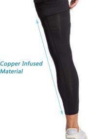 img 2 attached to 🦵 WOLFWAY High Copper Content Full Leg Compression Sleeve Thigh High Sock for Men and Women - Basketball Copper Leg Brace Calf Support and Total Knee Sleeve for Arthritis, Cycling, Running, and Working Out