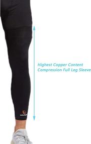 img 3 attached to 🦵 WOLFWAY High Copper Content Full Leg Compression Sleeve Thigh High Sock for Men and Women - Basketball Copper Leg Brace Calf Support and Total Knee Sleeve for Arthritis, Cycling, Running, and Working Out