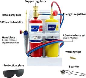 img 3 attached to 🔥 Portable Oxygen MAPP Torch Kit with Metal Stand, Ideal for Soldering and Brazing, Includes Sparker, Protection Glass, and Extra Nozzle (Gas Cylinders Not Included)