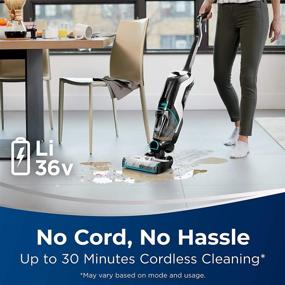 img 1 attached to 🌊 BISSELL 2554A CrossWave Cordless Max All-in-One Wet-Dry Vacuum Cleaner and Mop for Hard Floors and Area Rugs, Black/Pearl White - Enhanced with Electric Blue Accents