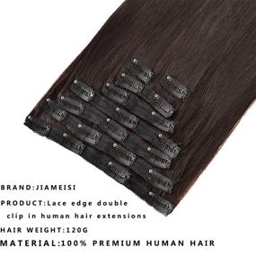 img 3 attached to 💇 Lace Clip in Hair Extensions - Natural Black 18 inch - 8pcs 120g - Remy Human Hair - 20 Clips - Hair Extensions for Women