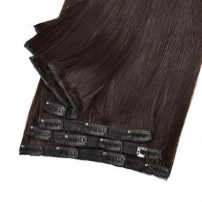 img 1 attached to 💇 Lace Clip in Hair Extensions - Natural Black 18 inch - 8pcs 120g - Remy Human Hair - 20 Clips - Hair Extensions for Women