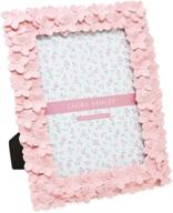 🌸 laura ashley 5x7 pink flower textured hand-crafted resin picture frame: a versatile décor accent for wall display & tabletop, ideal for photo gallery, art, home décor & more (5x7, pink) логотип