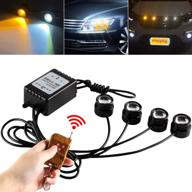 teguangmei 4 in 1 car motorcycle led eagle eye emergency strobe warning lights car truck accessories drl wireless remote control flash lights 12v amber white logo