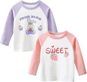 img 4 attached to CesAnnees Toddler Little Girls' Crewneck T-Shirts in Tops, Tees & Blouses