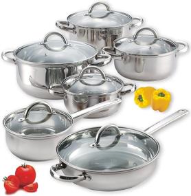 img 4 attached to 🍳 Premium Quality Silver Stainless Steel Cook N Home 12-Piece Cookware Set