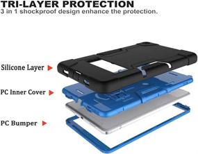 img 1 attached to 📱 Прочный чехол Koolbei для планшета LG G Pad 5 10.1" 2019 - Высокопрочный, защищенный от падения, удароустойчивый - Встроенная подставка - Черно-синий