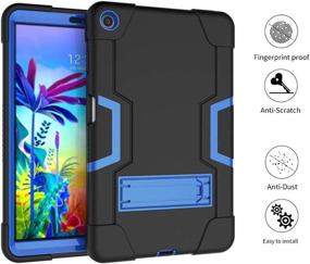 img 2 attached to 📱 Прочный чехол Koolbei для планшета LG G Pad 5 10.1" 2019 - Высокопрочный, защищенный от падения, удароустойчивый - Встроенная подставка - Черно-синий