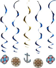 img 1 attached to Set Sail with Beistle 5 Piece Cruise Ship Whirls 🚢 - Nautical Hanging Swirls for Your Bon Voyage Ocean Theme Party!