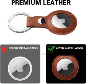 img 2 attached to 🔑 Premium Leather AirTag Case with Anti-Lost Keychain - 4 Pack | Apple AirTag Tracker Accessories