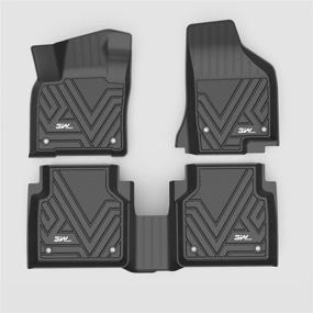 img 4 attached to 3W Floor Mats Compatible Volkswagen TPE All Weather Custom Fit Floor Liner 2Nd Row Full Set Car Liners
