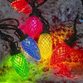 img 1 attached to 🎄 FUNPENY C9 Christmas String Lights, 50 LED 33ft Outdoor Fairy Lights on Extendable Green Wire - Ideal for Patio, Xmas Tree, Wedding, Party Decoration | Multicolor