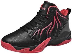 img 1 attached to Basketball Microfiber Comfortable Sneakers Numeric_8 Men's Shoes and Athletic