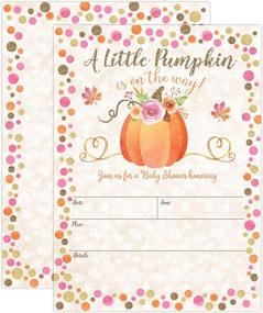 img 4 attached to 🎃 Pumpkin Fall Baby Shower Invitations with Envelopes - Girl Fall Shower Invite, Little Pumpkin, Autumn Floral Theme - Perfect for Gender Reveal Party - Pack of 20 Fill in Style Invitations