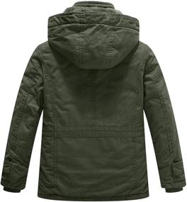 img 3 attached to WenVen Kids' Cotton Thick Sherpa Lined Jacket with Detachable Hood