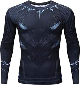 img 4 attached to 🏃 YUNYIYIS Men's Compression Sports Fitness T-Shirt for Cosplay, Quick-Drying & Elastic for Running