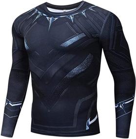 img 1 attached to 🏃 YUNYIYIS Men's Compression Sports Fitness T-Shirt for Cosplay, Quick-Drying & Elastic for Running