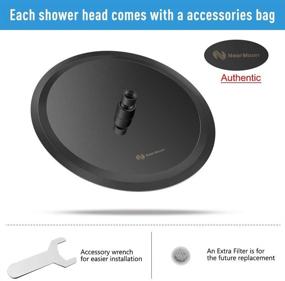 img 3 attached to 🚿 12 Inch NearMoon Rain Shower Head - Large Stainless Steel High Flow Bath Shower, Ultra Thin Design for Rainfall Boost, Waterfall Body Coverage - Ceiling or Wall Mount Option, Matte Black Finish