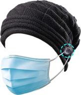 🧤 stay warm and safe: winter beanie hat with mask holder for women and men логотип