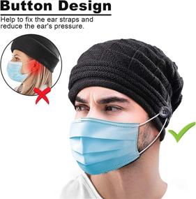 img 3 attached to 🧤 Stay Warm and Safe: Winter Beanie Hat with Mask Holder for Women and Men