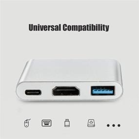 img 3 attached to 🔌 Versatile USB C Hub with 4K HDMI, USB 3.0, and USB C Ports - 3 in 1 Type-C Adapter