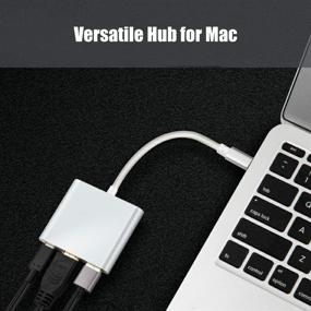 img 2 attached to 🔌 Versatile USB C Hub with 4K HDMI, USB 3.0, and USB C Ports - 3 in 1 Type-C Adapter