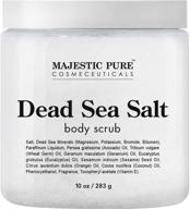 🛀 majestic pure dead sea salt body scrub - exfoliating & stretch concealing formula infused with aromatic oils logo