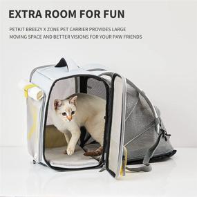 img 1 attached to 🐾 PETKIT Breezy Zone Expandable Small Dog Backpack Carrier - Soft-Sided Cat Carrier for Kittens, Puppies & Small Animals, Foldable & Convenient