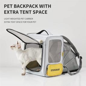 img 2 attached to 🐾 PETKIT Breezy Zone Expandable Small Dog Backpack Carrier - Soft-Sided Cat Carrier for Kittens, Puppies & Small Animals, Foldable & Convenient
